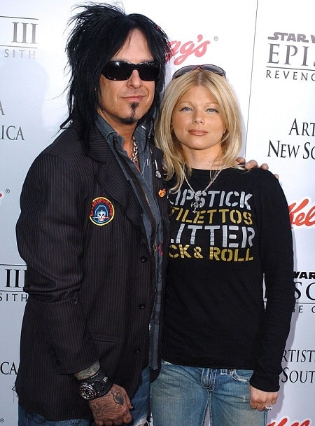 A picture of Nikki Sixx and his ex-wife, Donna D'Errico.